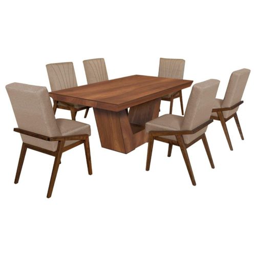 Comedor 6 Sillas Dublin Nogal Kessa Muebles