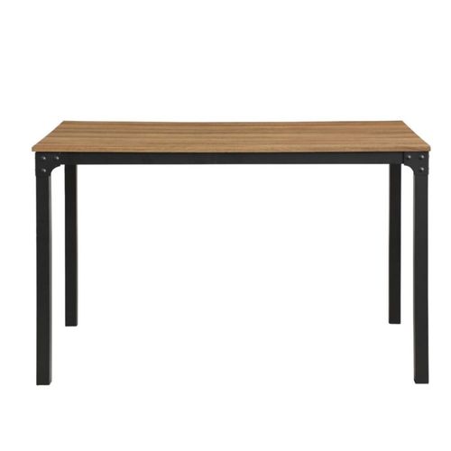 Mesa Rectangular para Comedor de Madera MDF y Base de Metal en Negro 120cm (Ancho)* 70cm (Profundo)