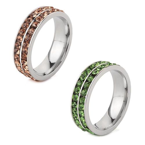 Set de Anillos Ocean Heart, Acero inoxidable, OH-B003-7, Talla 7