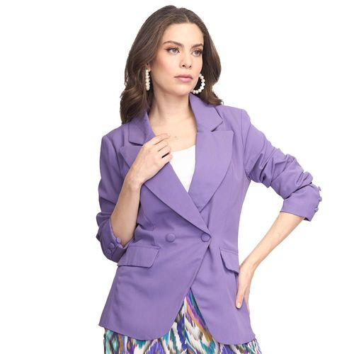 Blazer con solapa, cruce y bolsillo simulado