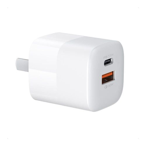 Adapatador de pared Usb A y Tipo C Choetech Carga Rápida 33w Blanco