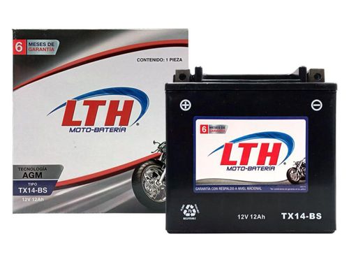 MOTOBATERIA DE GEL LTH 12V 12AMP 200CCA MODELO TX14-BS