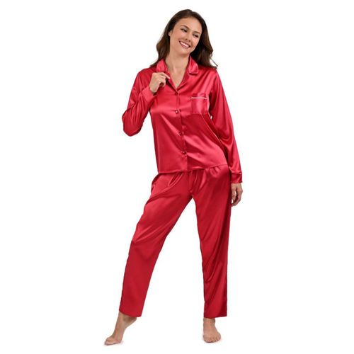 Pijama Pantalon Camisera Jevec PJ19250 Rojo