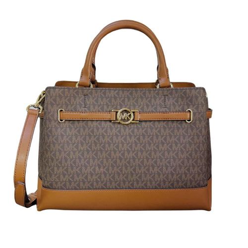 Bolso Crossbody Michael Kors Belted Satchel color café