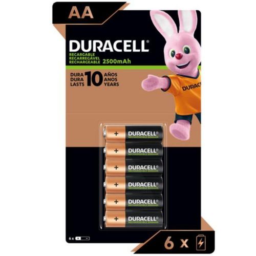 Pila Recargable Duracell AA 2500 mAh Blister C/6