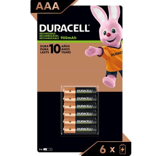 Pila Recargable Duracell AAA 900 mAh Blister C/6