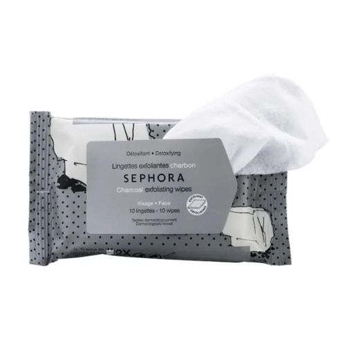 Toallitas desmaquillantes de carbón Sephora Collection con exfoliantes