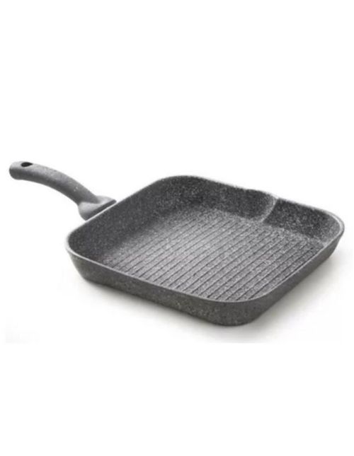 Cuore Di Pietra Sartén Cuadrado Grill Cocina Sin Grasa Granito Gris