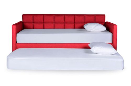 Sofá Cama Makora De Lino Rojo Modelo Samson