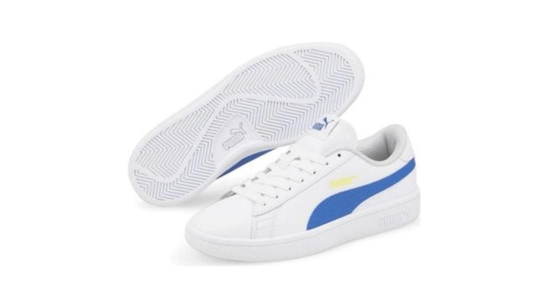 TENIS PUMA SMASH V2 L JR BLANCO AZUL UNISEX 365170 33