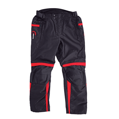 Pantalón deportivo Rasen para moto con franjas negras y rojas Negro M