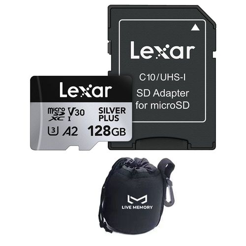 Lexar SILVER PLUS microSDXC UHS-I tarjeta, 128gb, con regalo, 205 MB/ s de lectura, 150 MB/s de escritura