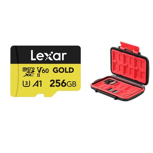 Lexar Professional GOLD microSDXC UHS-II, Clase 10, U3, V60, video Full-HD y 4K, con velocidades de lectura de hasta 280 MB/s, con regalo