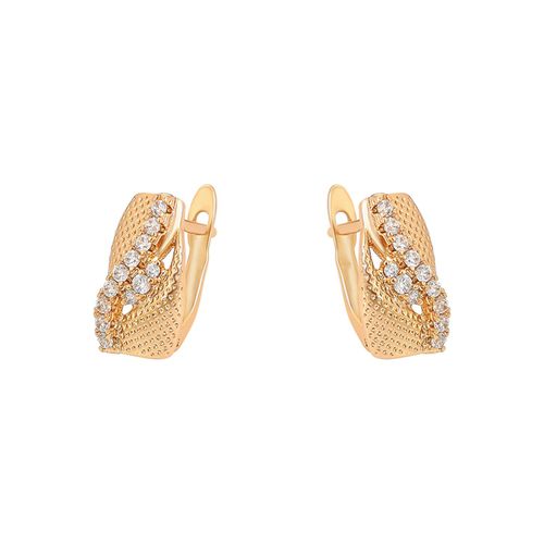 Aretes para Dama con Cristal Austriaco Oro 14K Laminado Dorado