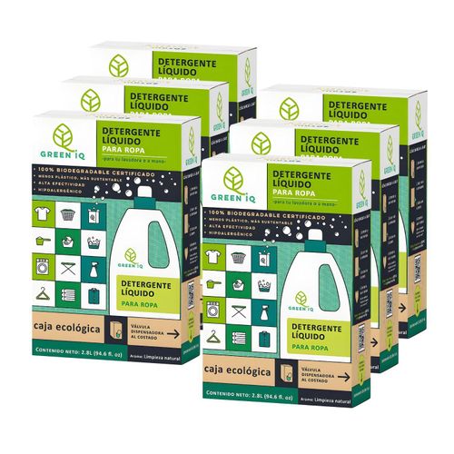 Set Detergente Líquido Green IQ Biodegradable Caja 6 Und