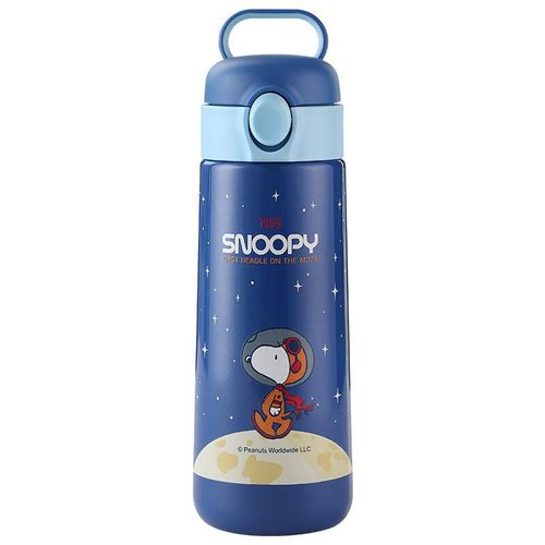 SNOOPY Termo para niños 500ml,de acero inoxidable, color azul