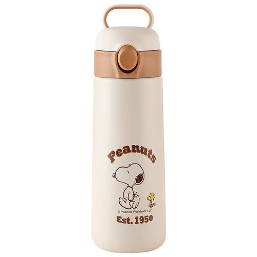 SNOOPY Termo para niños 500ml,de acero inoxidable, color beige