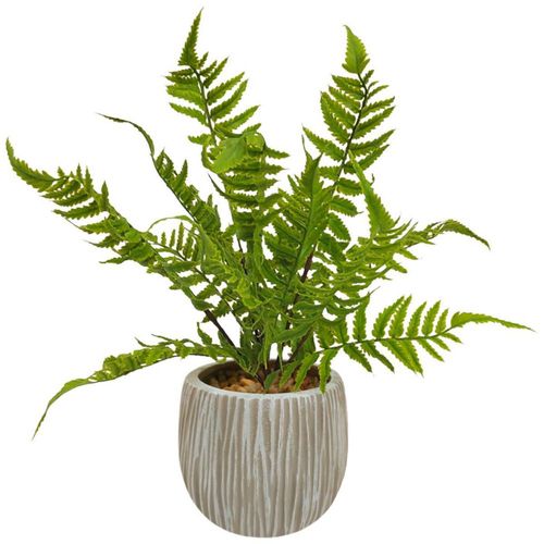 Planta artificial moderna con maceta decorativa Real Style Helecho Compacta de 36cm de alto Artego para hogar sala comercio oficina