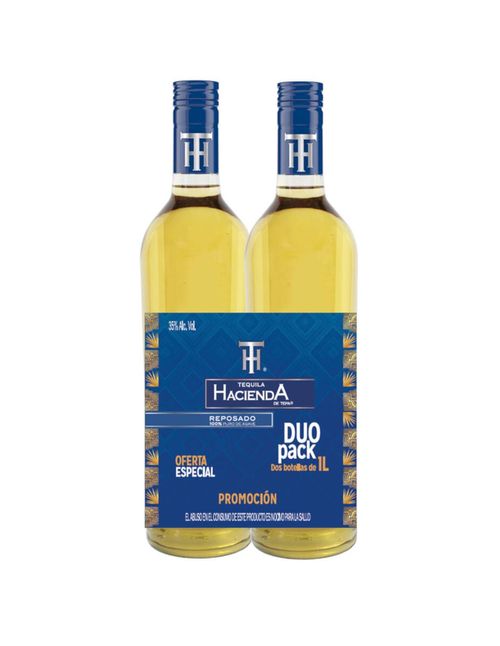 Pack de 2 Tequila Hacienda De Tepa Repos. 100% 1L
