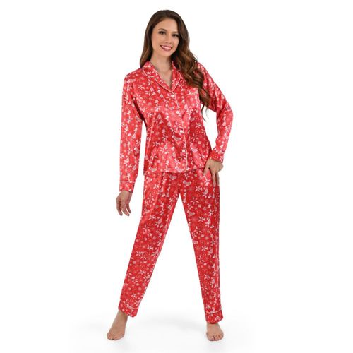 Pijama Pantalón Camisera Navideña Jevec Charmus PJ2445 Rojo