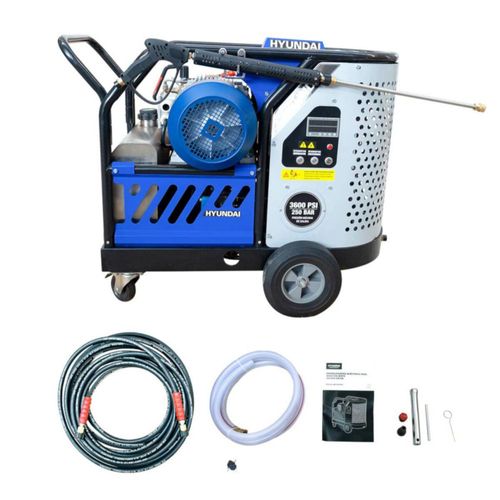 Hidrolavadora Profesional Para Agua Caliente Hyundai C/Motor Eléctrico Trifásico 10 Hp 3600 Psi 250 Bar - VULKAN-KR10E