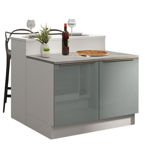 Isla de Cocina con Encimera y Mostrador Madesa Lux 120cm BG