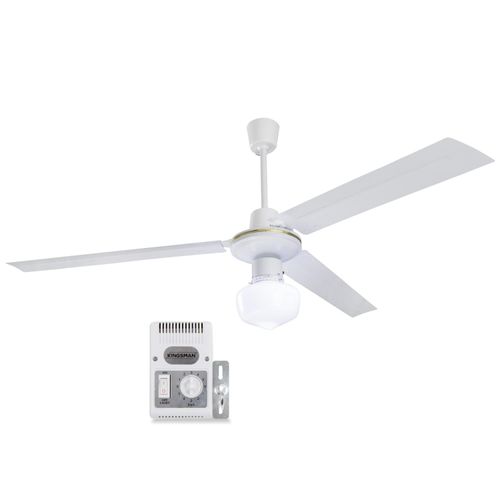 Ventilador De Techo C/ Luz Led Lámpara 56" Diámetro Kingsman Blanco