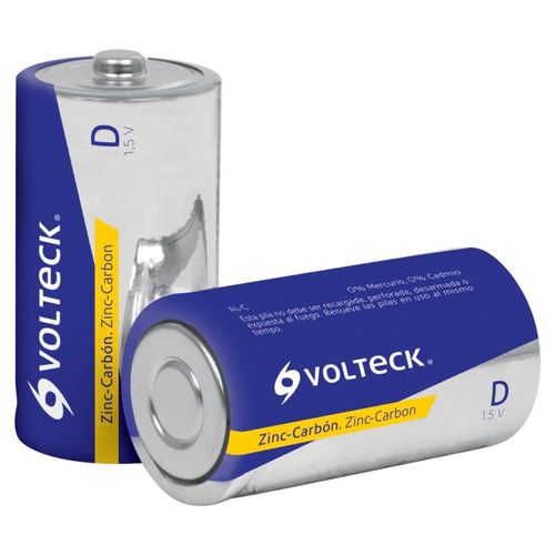 Pila Zinc-carbón Tamaño D Con 2 Pzas Volteck