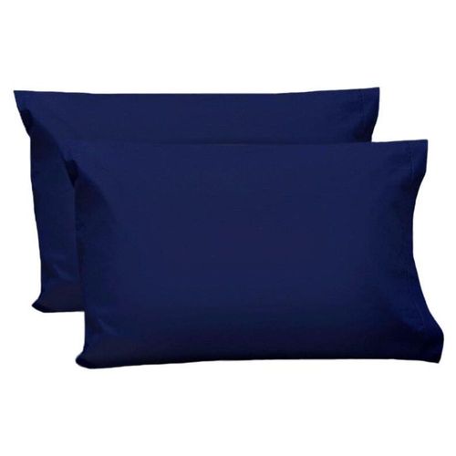 2 Fundas de Almohada Algodón Percal 200 Estándar Marino