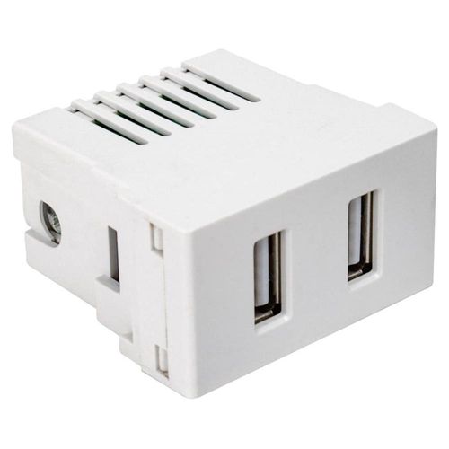 Puerto USB Scudetto Blanco Brillante