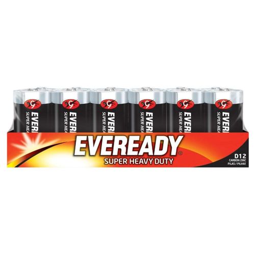 Pila Eveready Carbon Zinc D Charola Con 12 1.5v Grande