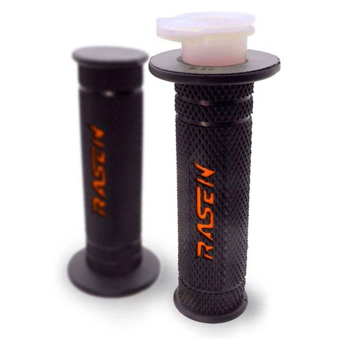 Puño Para Moto Rasen De Caucho Tipo Deportivo  Naranja Universal