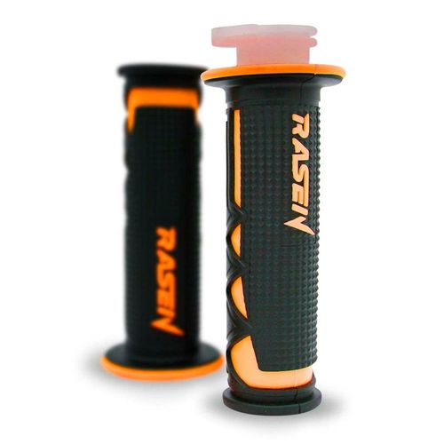 Puño Para Moto Rasen De Caucho Tipo Panal  Naranja Universal