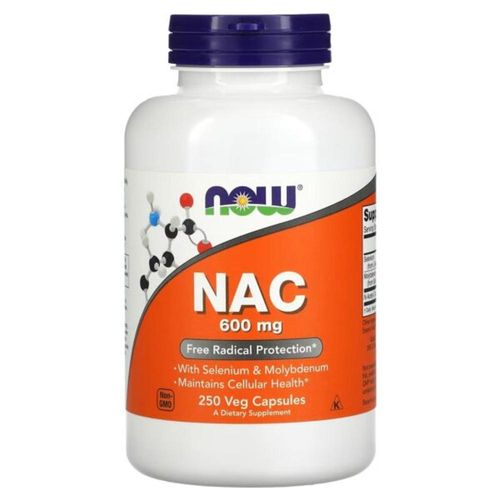 N-acetilcisteína Now NAC 600mg 250 Cápsulas