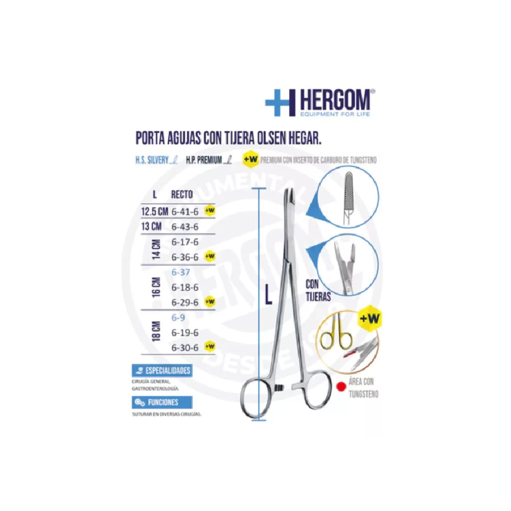 Porta ago Hegar 5 EA PREMIUM TEDESCO Olsen 6,5 chirurgico