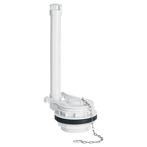 Válvula de descarga de 3” p/sanitario dos pzas,cadena Inox