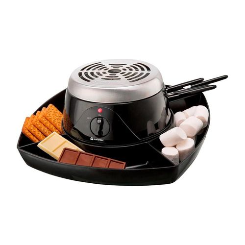 Maquina de Smores Bluelander de Acero Inoxidable, 4 Bandejas Desmontables, Cuatro Tenedores de Asado, Facil de Limpiar, Tostador de Malvaviscos