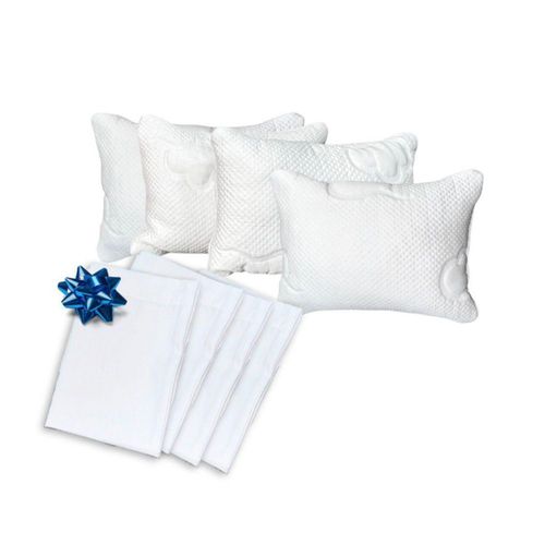 Almohada Memory Foam Mini De Viaje O Bebes Hipoalergénica 4 Pack Blanco