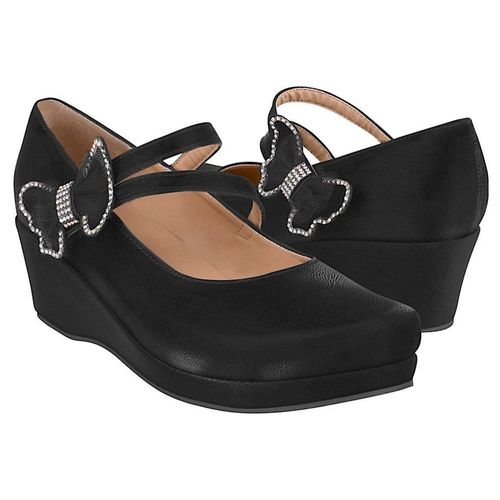 CUÑAS PARA DAMA STYLO 157 SUEDE NEGRO