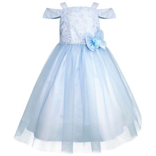 Vestido Azul con Diseño Princesa y Tul Brillante para Niñas Gerat